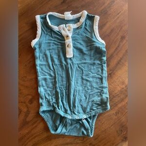 Kate Quinn Teal and White Baby Onesie